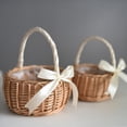 thumbnail image 3 of 5X Cesta de Flores Tejida Cesta de Almacenamiento de RatáN Cesta de Mano para NiñA de Flores Cesta de Flores Hecha una Mano con Lazo, L, 3 of 4