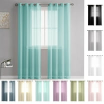 Leodye Semi Sheer White Curtains -1 Panels Semi Sheer Voile Window Curtain Drapes Grommet Panels for Bedroom, Living Room & Kids Room
