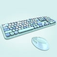 thumbnail image 1 of Mistaha Clavier Mécanique Sans Fil Souris Clavier à Cap Rond Clavier de Bureau Clavier et Souris de Bureau, 1 of 8