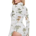 thumbnail image 4 of joogoo Palm Tree Dragonfly Women's Mock Turtle Neck Long Sleeve Bodysuit M, 4 of 8