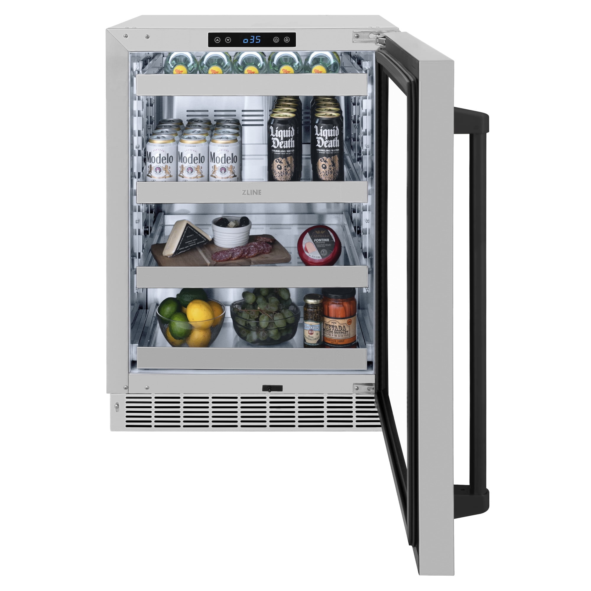Zline Rbsoz-Gs-24 24" Wide 8 Bottle Capacity Or 151 Can Capacity Wine And Beverage Cooler