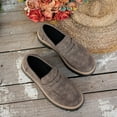 thumbnail image 6 of Coffee Feminine Relaxed Frosted Round Toe Platform Loafers Thick Heel Mid Height For Comfort And Style, 6 of 8