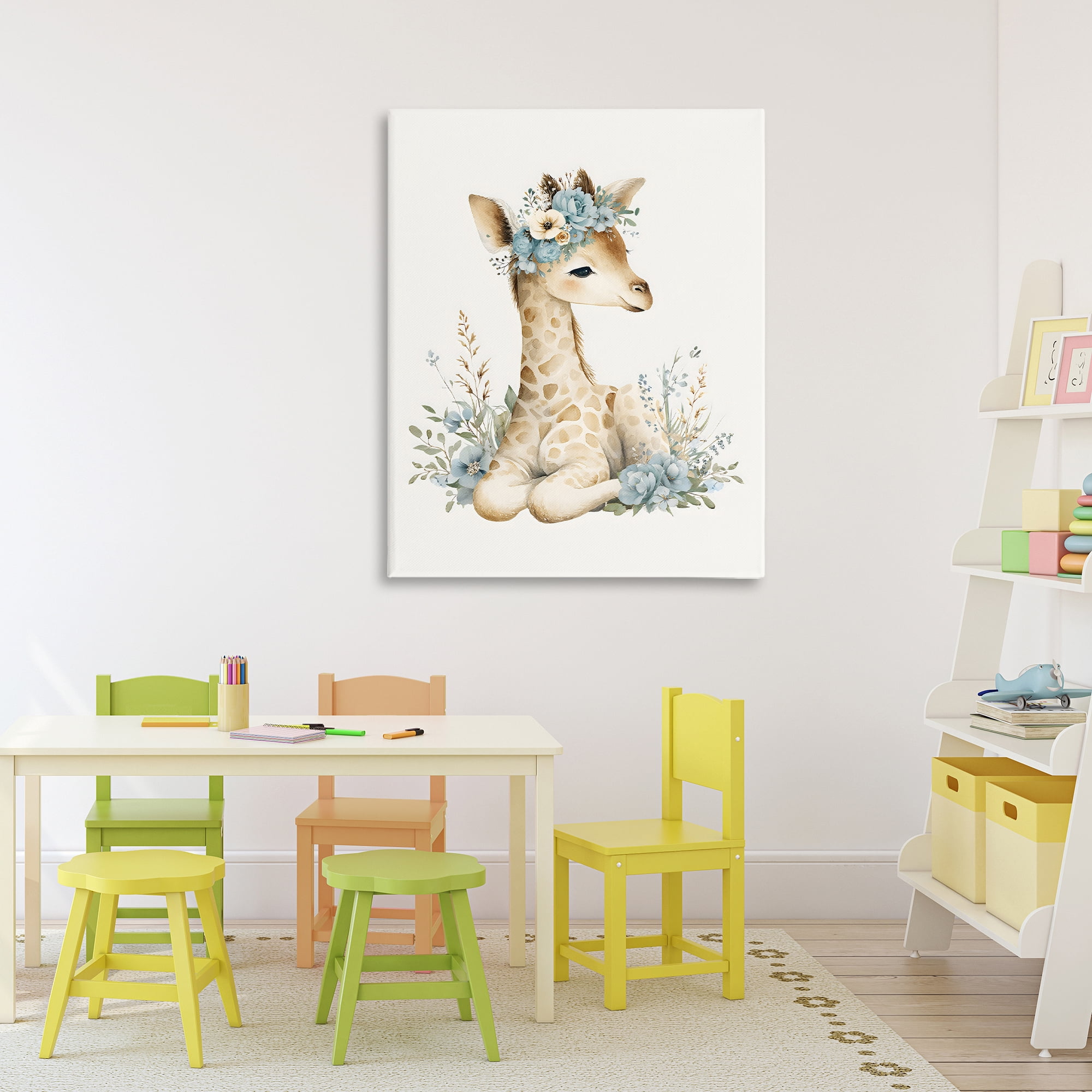 Stupell Industries Watercolor Nursery Giraffe Canvas Wall Art, design by LSR Design Studio