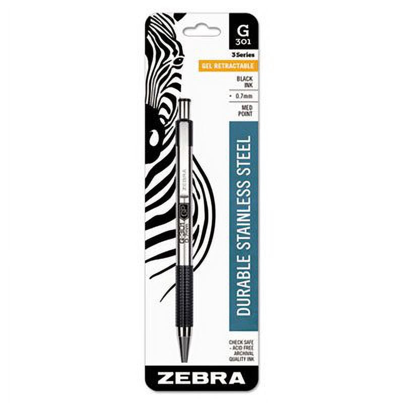 G301 Roller Ball Retractable Gel Pen, Black Ink, Medium (9 Pack)