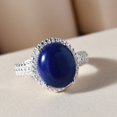 thumbnail image 5 of Lapis Lazuli Ring for Women 925 Sterling Silver Rings Statement Jewelry Ctw 5.5 Birthday Christmas Gifts for Women Size 6, 5 of 7