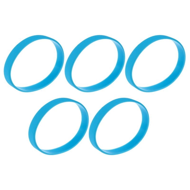 5X Brazalete de Puno Munequera Pulsera de Elasticidad de Moda de Goma de Silicona Azul