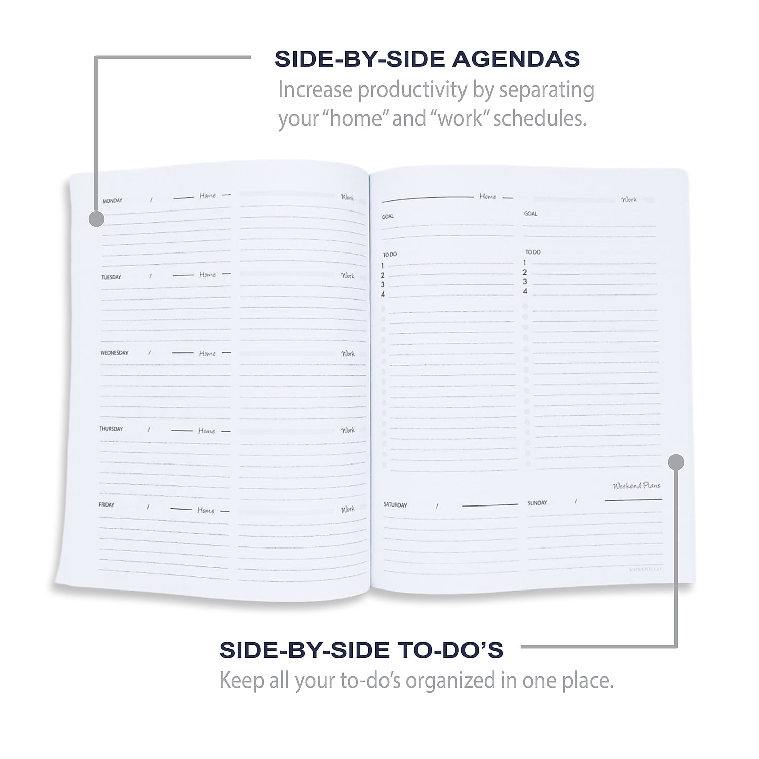 Kahootie Co. Kahootie Co Home & Work Weekly Planner 8.5" x 11" Gray Stripe (ITKHWGS)