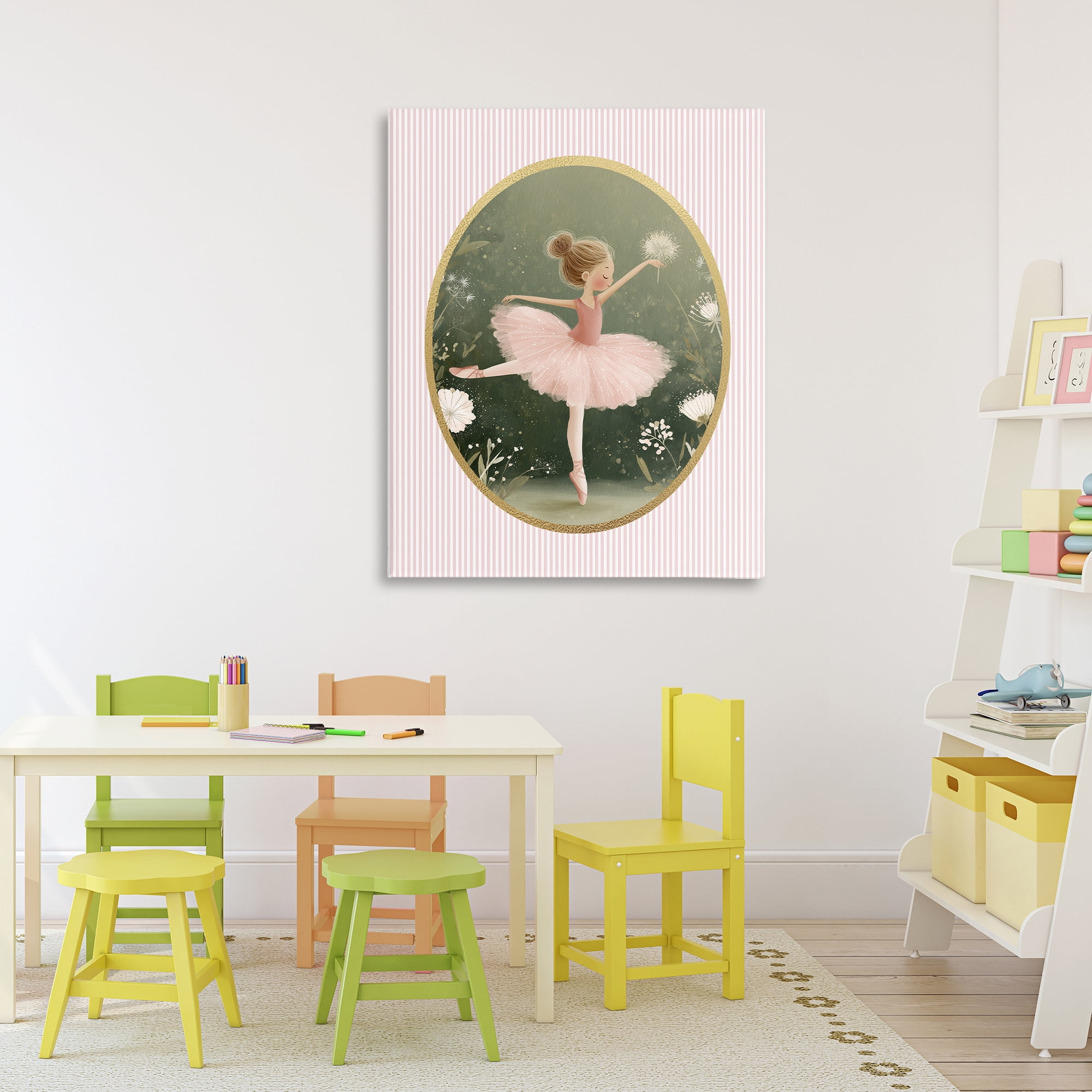 Stupell Industries Green & Pink Ballerina Canvas Wall Art, design by Christine Simpson Art