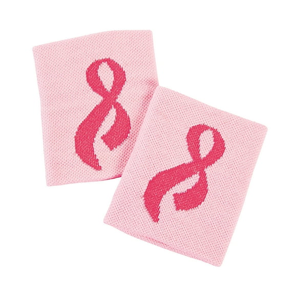 Pink Ribbon Wristbands - Party Favors - 12 Pieces