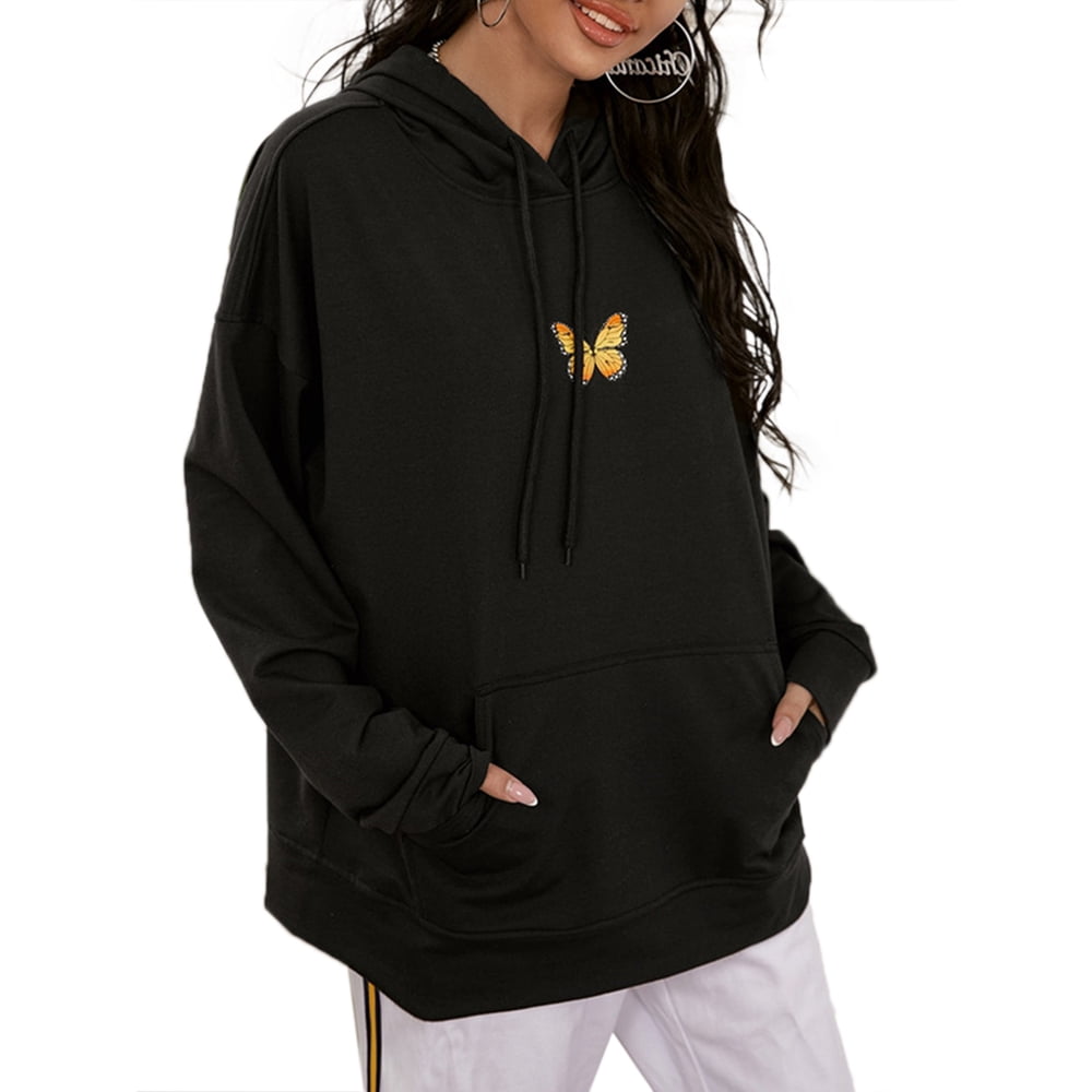 orange butterfly sweatshirt
