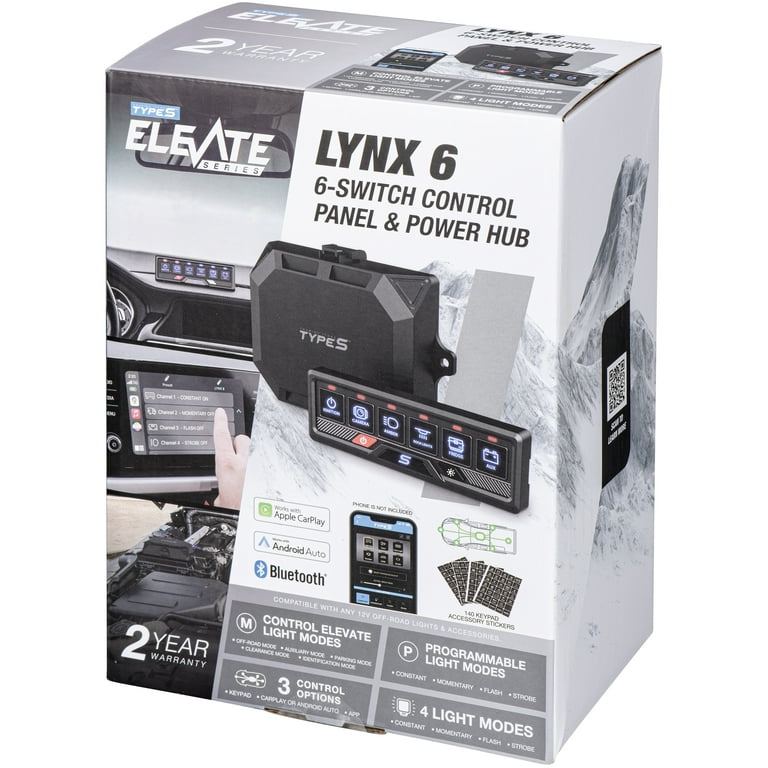 TYPE S - Elevate LYNX 6 - 6-Switch Control Panel & Power Hub - 12V