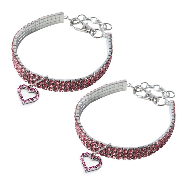 Pieza de collar de mascota con diamantes de imitación brillantes, colgante brillante, collar de perro, cristal ajustable