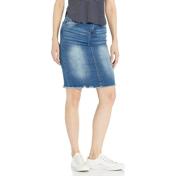 CG Jeans - CG JEANS Denim Skirt for Juniors Ripped Distressed Fringe ...