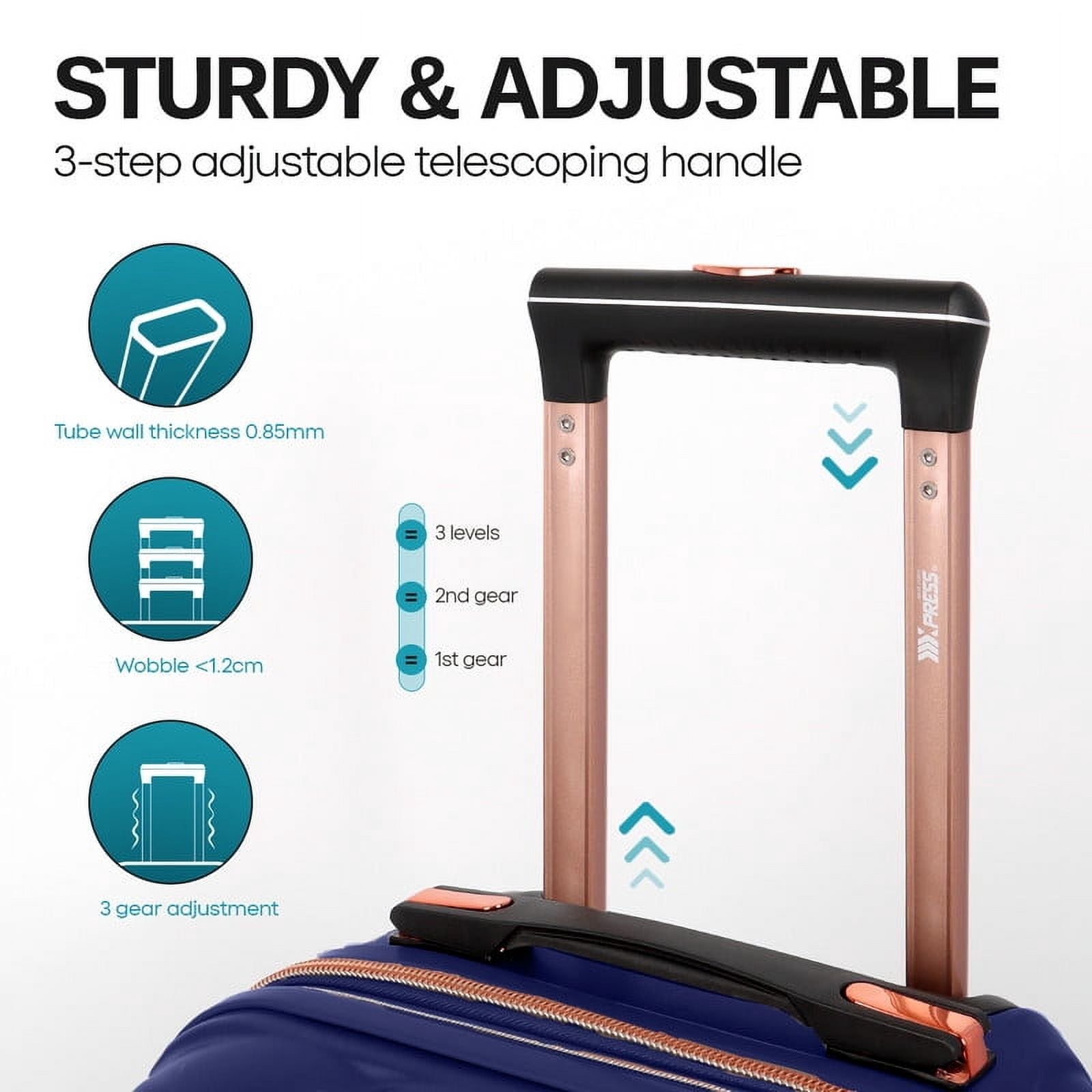 29" Large Checked Luggage Hardside Expandable Suitcase with Spinner Wheels & TSA Lock, Lightweight Rolling Luggage for Travel,Navy, WD8810