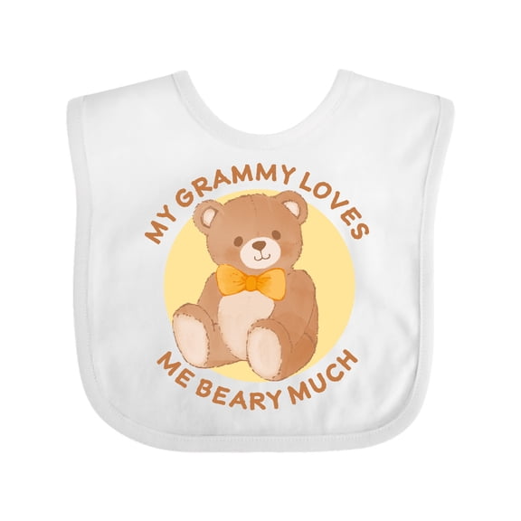 Inktastic My Grammy Loves Me Beary Much Boys or Girls Baby Bib