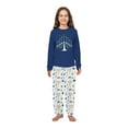 thumbnail image 4 of Menorah Matching Family Pajamas Hanukkah, White And Blue Hanukkah PJ Set With Pockets, Family And Dog Size, 4 of 7