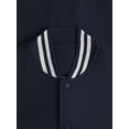 thumbnail image 3 of Hat and Beyond Mens Varsity Brushed Fleece Button Up Large Striped Collar Cuff Pocketed Coat Jacket, 3 of 6