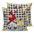 thumbnail image 7 of Outdoor Throw Pillow Cover Gnome with Spring Flower Ladybug Waterproof Cushion Covers 2 Pack Burlap Linen and Checker Grid Pillow Cases Home Decoration for Patio Garden Couch Sofa, 7 of 7