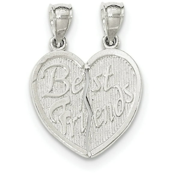 Sterling Silver Polished Best Friends Break Apart Heart Pendant QC8530