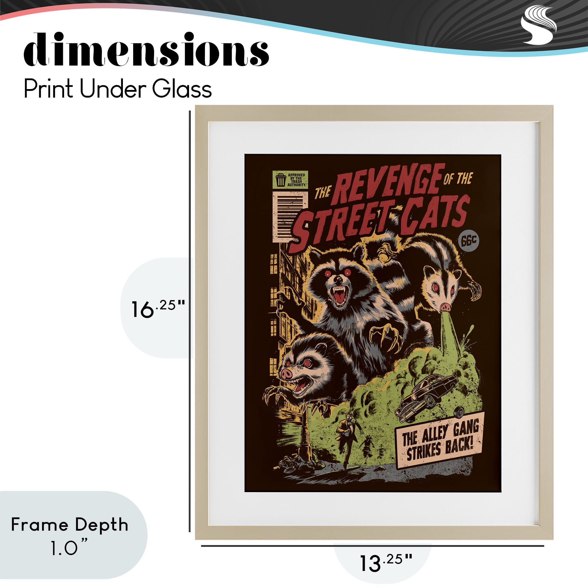 Stupell Industries Revenge Of Street Cats Birch Framed Print Under Glass, design by EduEly Designs