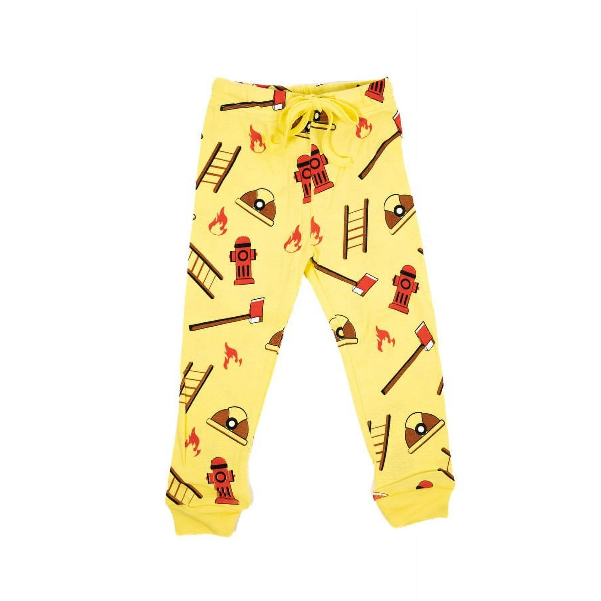 Boys Short Sleeve Firefighter Pajamas For Kids Piece Set