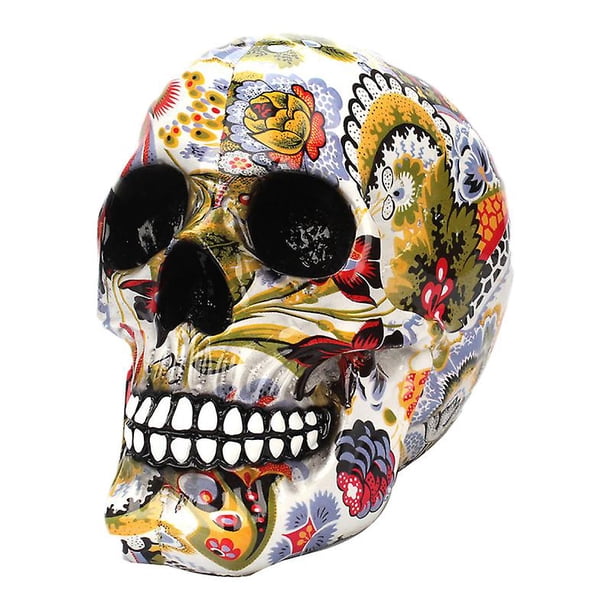 1 Uds. Decoración de calavera con impresión por transferencia de agua para decoraciones de Halloween
