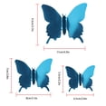 thumbnail image 4 of Pegatinas de insectos Calcomanías decorativas para espejos Calcomanías de plástico 3D para pared para oficina en casa, Azul, 48pcs Eigraketly HA001498-13, 4 of 6