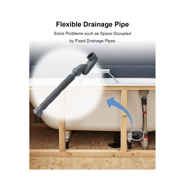 Bath Shower Drain Low Profile P Trap 1 1/2" Bath Flat Trap Kit For