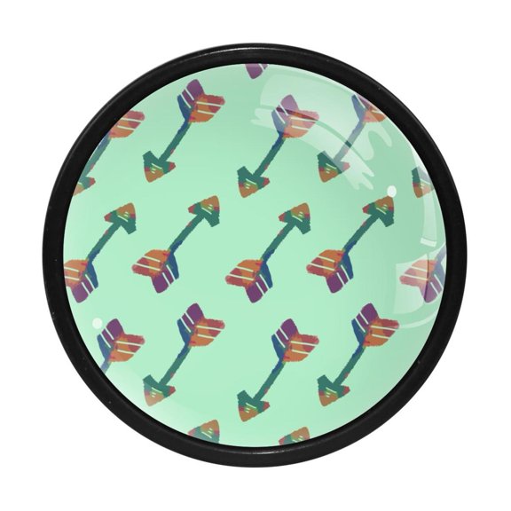 4 Pcs Camouflage Arrow Knobs for Kitchen Cabinet Cupboard Dresser Bookcase Drawer Pulls Handles Round Home Decor