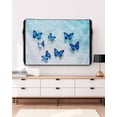 thumbnail image 3 of Outdoor TV Cover 52 to 55 Inch Weatherproof, Coastal Waterproof TV Screen Protector for Outside Decor with Zipper and Pocket 52"L x 30"H , Ocean Butterfly Beach Aqua Dark Blue, 3 of 7