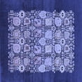 thumbnail image 1 of Ahgly Company Machine Washable Indoor Square Oriental Blue Industrial Area Rugs, 4' Square, 1 of 4