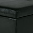 thumbnail image 5 of Avalon 48 inch Wide Contemporary Storage Ottoman Bench in Midnight Black Vegan Leather, 5 of 7