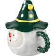 thumbnail image 3 of Santa Claus Ceramic Mug with Lid Christmas Coffee Mug Santa Tea Cup Cute Xmas Drinking Cup Holiday Gift for Women Men, 3 of 7