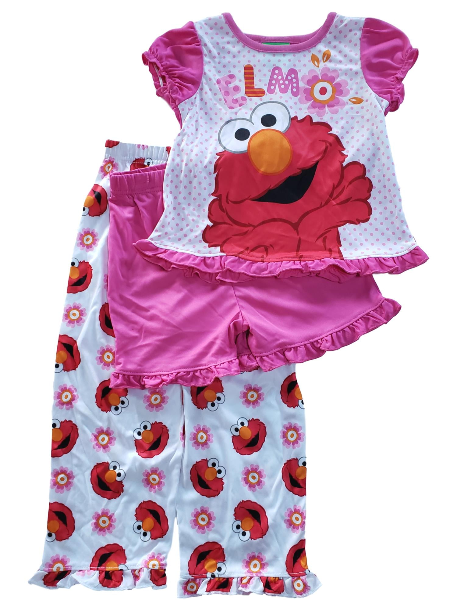 Sesame Street Sesame Street Toddler Girls Pink Elmo Flower Print 3 Pc