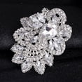 thumbnail image 1 of Broche de lágrima de flor elegante de cristal austriaco azul vintage para mujer tono dorado, 1 of 5