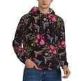 thumbnail image 2 of Balery Flowers And Humming Bird1 Pattern Mens Hoodie Kangaroo Pocket Hoodie Pullover Hooded Sweatshirt Ideal for Daily Wear Travel and Home-XX-Large, 2 of 7