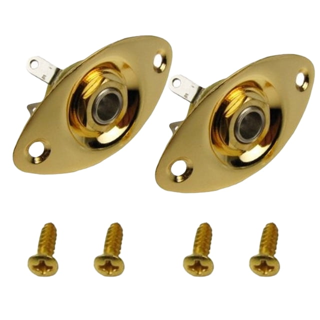 Coofit 2PCS Electric Guitar Output Jack Oval Dented Jack Socket Plate Guitar Accessory