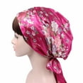 thumbnail image 2 of Taluosi Hair Bonnet Hat Reusable Printing Pattern Polyester Bowknot Reduce Frizz Shower Cap for Woman, 2 of 8