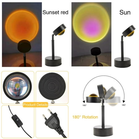 

WAGZOQN Enhance your Bedroom and Living Room with this Stunning LED Sunset Lamp Projector - Ideal Gift for Magical Atmosphere and Background Decoration Lighting - AC 220V EU Plug - Create