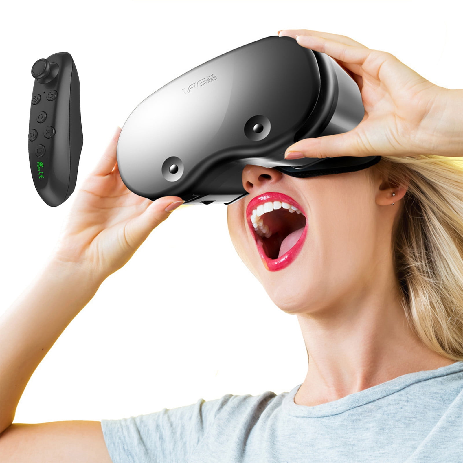Åben Tålmodighed træk vejret KQJQS VR Blue Light Eye Protection Glasses Virtual Reality 3D Helmet Large  Screen IOS And Android System 3D Space Immersive Experience With Handle -  Walmart.com