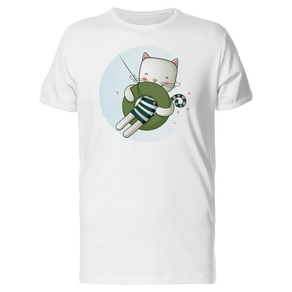 Cute Happy Kitten Swinging Tee Men's -Image by Shutterstock