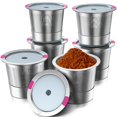 thumbnail image 1 of Tazas K reutilizables, c&aacute;psulas de caf&eacute; recargables Kcup, tazas K recargables para cafeteras k-eurig 1.0 y 2.0, acero inoxidable 304, ecol&oacute;gicas, sin BPA, (paquete de, 1 of 6