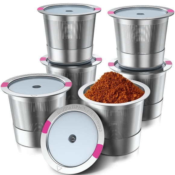 Tazas K reutilizables, cápsulas de café recargables Kcup, tazas K recargables para cafeteras k-eurig 1.0 y 2.0, acero inoxidable 304, ecológicas, sin BPA, (paquete de
