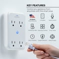 thumbnail image 2 of Merkury Innovations Smart 4-Outlet Wall Extender, 15A 1800W, Wi-Fi Enabled, Works with Alexa & Google Assistant – White, 2 of 10