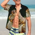 thumbnail image 5 of KLL Men's Hawaiian Shirt Short Sleeve Button Down Beach Shirts-Squirrels Eating Peanuts On The Tree, 5 of 5