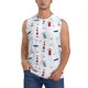 thumbnail image 1 of Fotbe Nautical Lighthouse Sailboat Men's Camiseta sin Mangas Estampada para Hombres, Playera Casual para Gimnasio, Entrenamiento, Playa-Large, 1 of 7