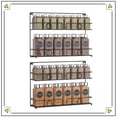 thumbnail image 1 of Auledio 2 Pack 2 Tier Metal Spice Rack Organizer Wall Mount Spice Jars Organizer Hole Design for Kitchen Cabinet in Black, 1 of 7