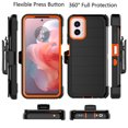 thumbnail image 3 of For Motorola Moto G Power 5G 2024 Case,Takfox Holster Phone Case with Built-in Screen Protector Swivel Belt Clip [3 Layers] Heavy Duty Full Body Protection Shockproof Kickstand Cover-Black/Orange, 3 of 9