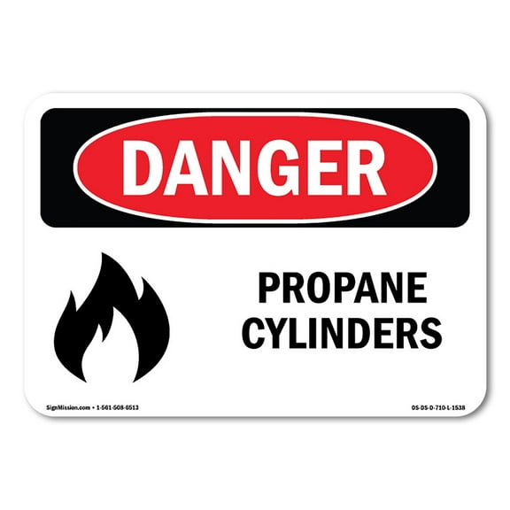 OSHA Danger Sign - Propane Cylinders |  Aluminum Sign | Protect Your Business, Construction Site, Warehouse & Shop Area |  Made in The USA
