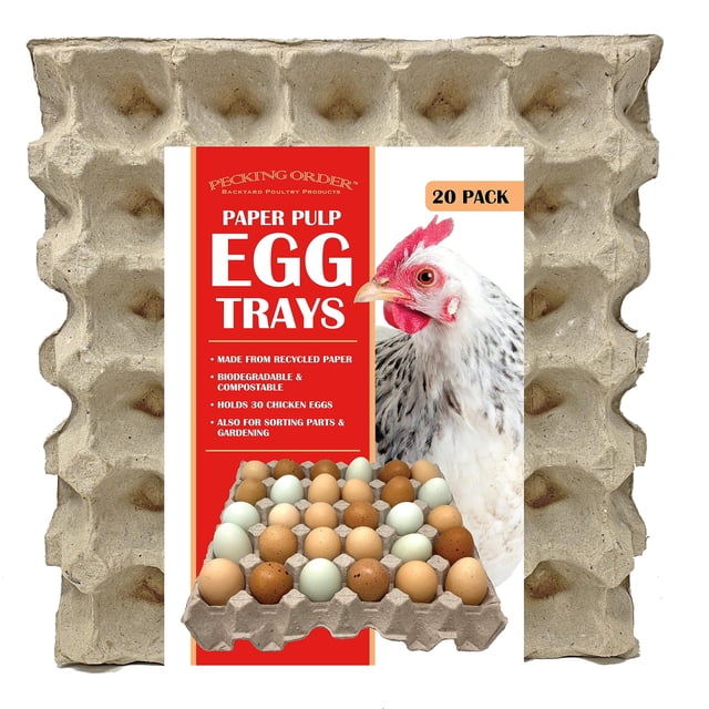 Bandejas para huevos de pulpa de papel Pecking Order, paquete de 20